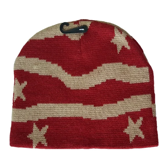 Hat Knit Winter Rugged Wear NWT One Size Red and Cream - Picture 2 of 3